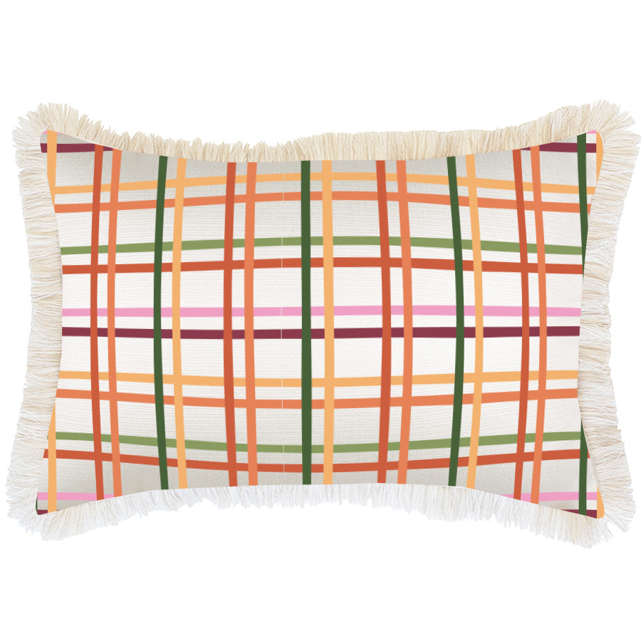 Cushion Cover-Coastal Fringe-Colour Mesh White-35cm x 50cm-0